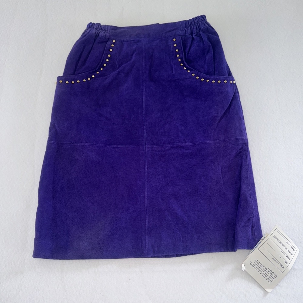 Atlantic beach genuine leather skirt Size 8 In Purple